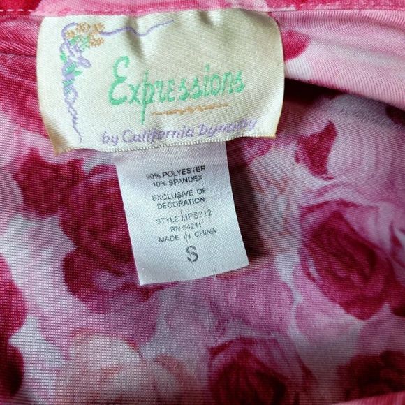 Vintage 90s California Dynasty Expressions Pink‎ Rose Floral Nightgown Chemise - Picture 7 of 7
